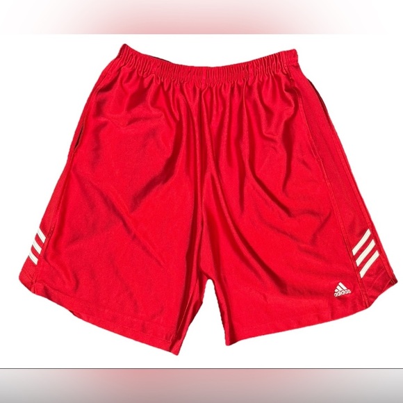 adidas Other - Adidas Shorts Men's L Red Stripe Shiny Dazzle Soft Polyester Vintage Y2K